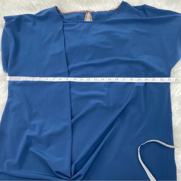 Soft Surroundings Women's Go Lively Travel Tee Drape Tunic Blue Size M 2DW78 - Picture 3 of 8